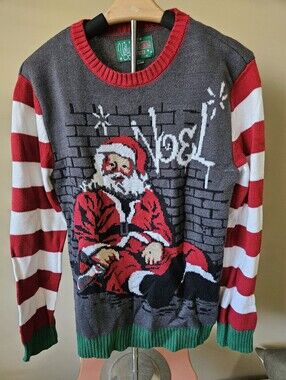 The Ugly Sweater Co. Graffiti Santa Claus Ugly Christmas Sweater- Size S